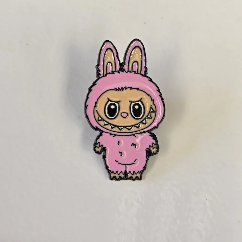 Pink Labubu The Monster Enamel Pin